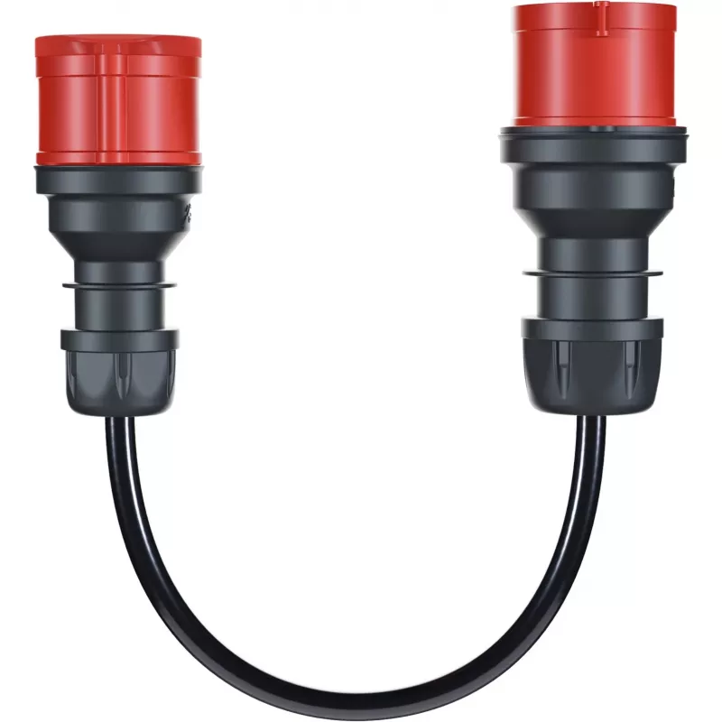 Adattatore per Gemini flex 11 kW, CEE rossa trifase 16A > CEE rossa 32A (nero, 30 cm)