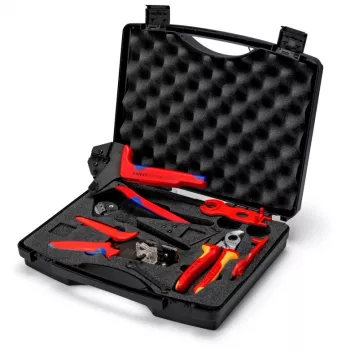 Set di pinze crimpatrici Knipex 97 91 04 V01 grigio arancione rosso 5 pezzi