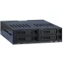 Inter-Tech X-3531 telaio estraibile HDD/SSD per 4x SATA da 2,5 pollici in 1x vano da 5,25 pollici, 6 Gbit/s, Hot Swap, ventola da 30 mm, nero