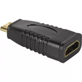 Wentronic Goobay adattatore HDMI™, connettore femmina HDMI standard (tipo A), nero - connettore femmina HDMI™ A > connettore maschio HDMI™ C (Mini) (68841)