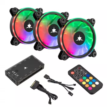 Kit ventole per case White Shark Nebula-2 nero – ventola ARGB 120 mm (kit)