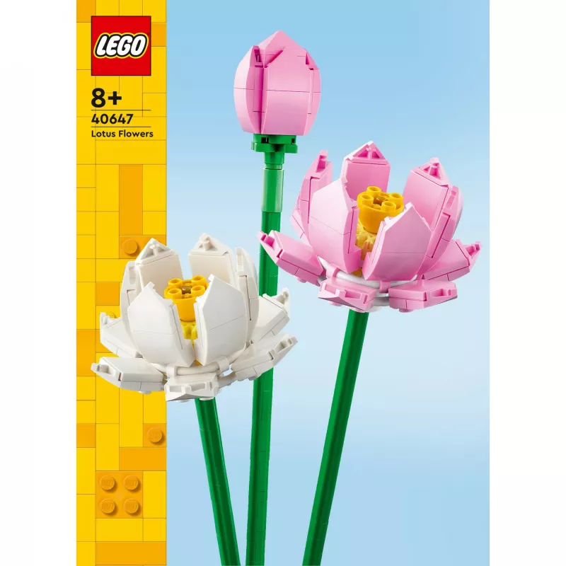 Set da costruzione LEGO 40647 Lotus Flowers — modello modulare Botanical Collection, 220 pezzi, altezza 300 mm, età 8+