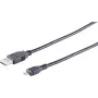 Cavo USB S/CONN 14-11045 3m USB A Micro-USB B nero