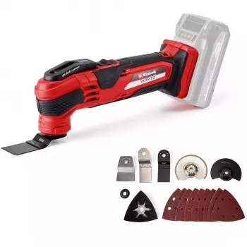Utensile multifunzione a batteria Power X-Change VARRITO, 18 Volt (rosso/nero, senza batteria e caricabatterie, accessori inclusi)