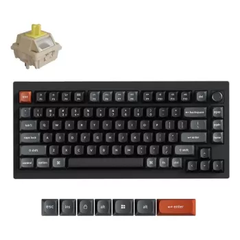 Tastiera meccanica Keychron V1 Ultra 8K — formato 75%, QWERTY, Bluetooth, RGB, nero