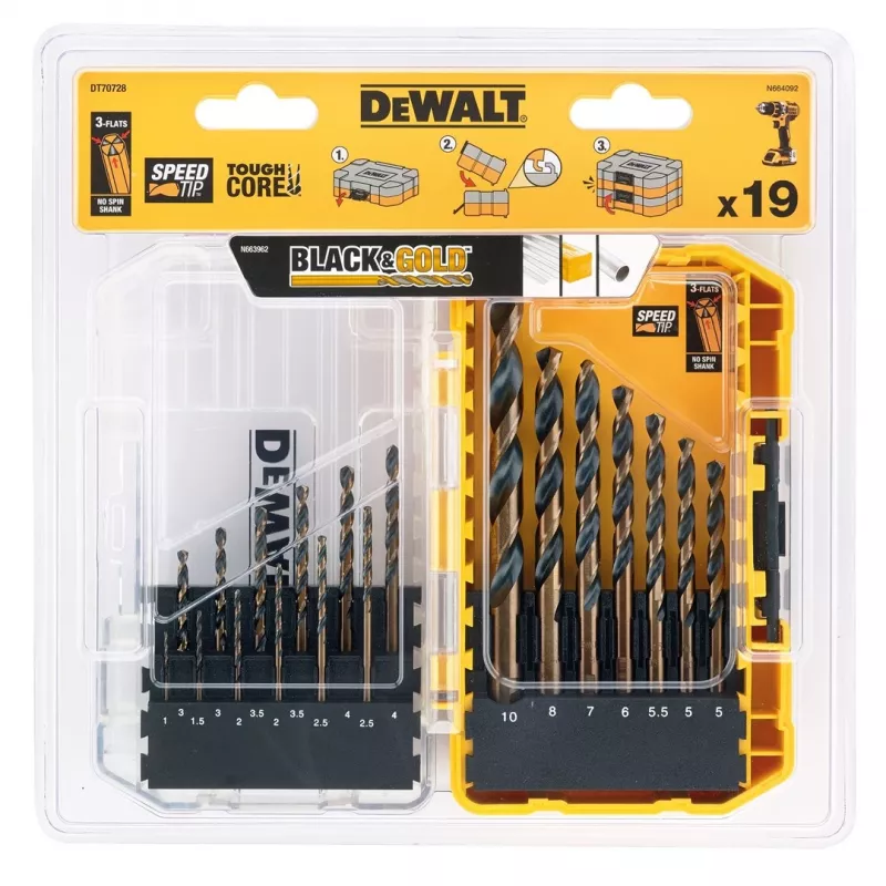 DeWalt DT70728-QZ set di punte per metallo, 19 pezzi