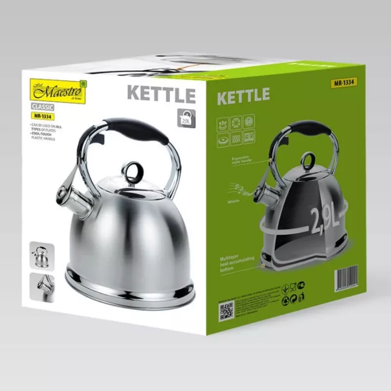 Maestro MR-1334 bollitore non elettrico, 2,9 l, acciaio inox