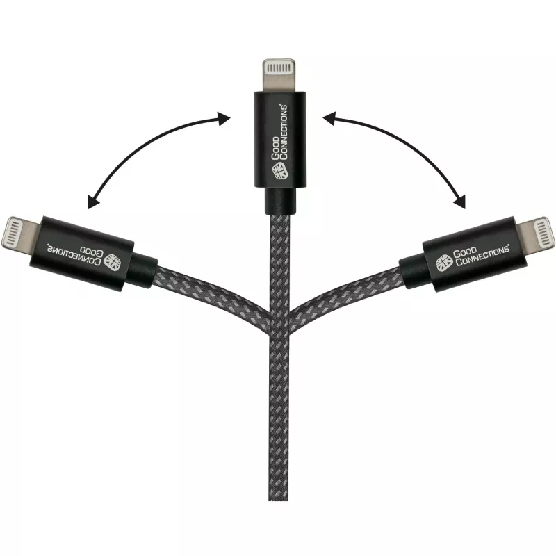 Good Connections cavo di ricarica e dati USB 2.0 per iPhone/iPad/iPod connettore USB-C a Lightning - Il cavo di alta qualità e ufficialmente certificato da Apple