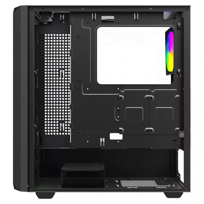 Savio Noctis Glass RGB Cube case per PC, ATX/Micro-ATX/Mini-ITX, frontale in vetro temperato, ventole RGB, nero