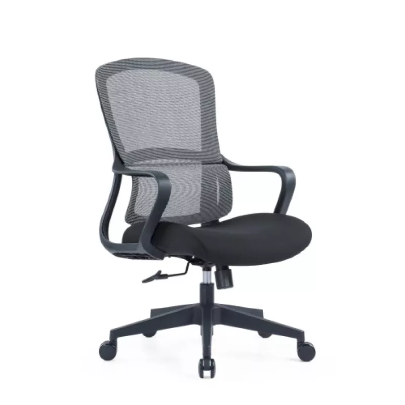 Sedia da ufficio ergonomica Up Up Darwin nero, tessuto nero + rete grigia