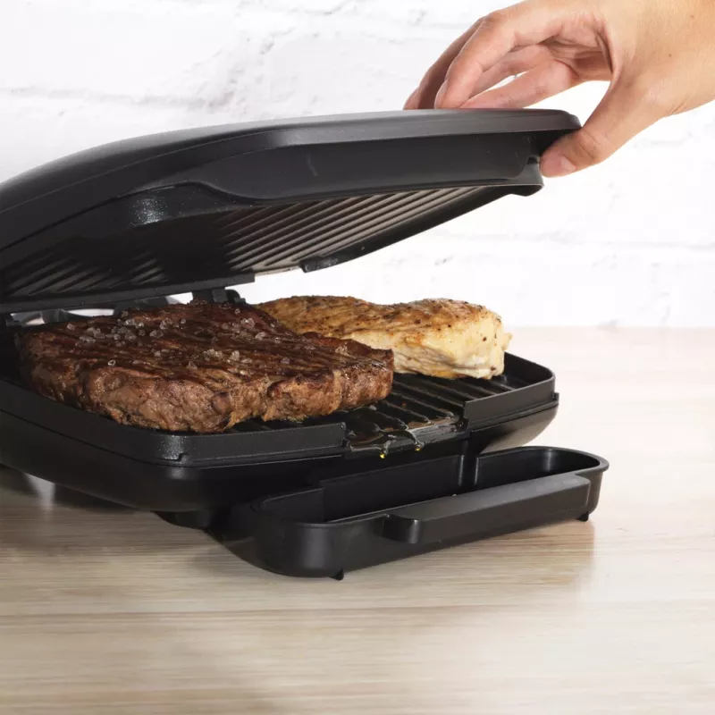 Grill elettrico Petra PT4366MBLKVDE nero con rivestimento antiaderente e temperatura regolabile