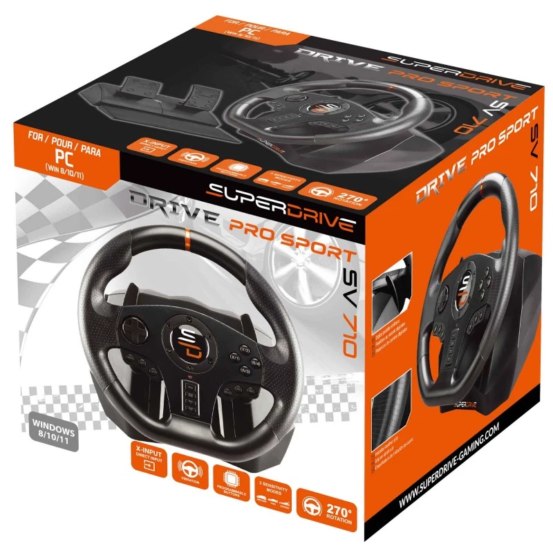 Volante + pedali gaming Subsonic SA5595-PC nero USB