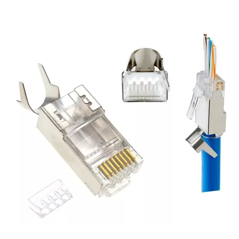 Connettore maschio RJ45 GEMBIRD CAT7 8P8C placcato oro 15µ FTP/SFTP, confezione da 100