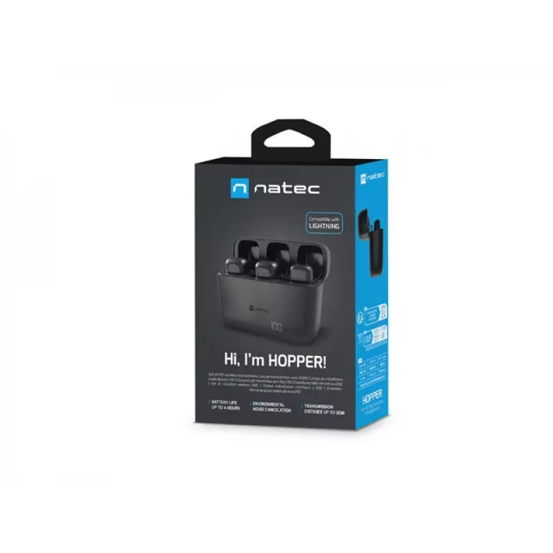 NATEC Hopper Black microfono lavalier/da bavero