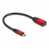 Adattatore USB DeLOCK 60172 connettore maschio USB Type-C su connettore femmina USB Type-A 10 Gbit/s 15 cm rosso metallo