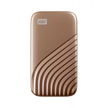 WD My Passport WDBAGF0020BGD - SSD - crittografato - 2 TB - esterno (portatile) - USB 3.2 Gen 2 (connettore USB-C) - AES a 256 bit - oro