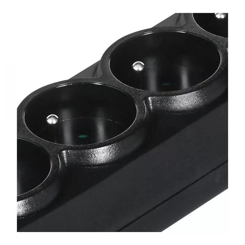 EVER Classic T/LZ09-CLA030/0000 protezione da sovratensioni, 5 prese, 3 m, 250 V, protezione bambini, LED, nera