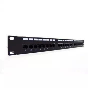 DIGITUS Professional DN-91624U - patch panel - RJ-45 X 24 - nero, RAL 9005 - 1U (19 pollici)