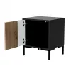 Comodino Cama Meble MERCI 44x40x52,5 cm, nero e rovere, MDF/truciolare, confezione da 2
