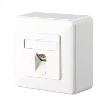 METZ CONNECT BTR E-DAT C6 8(8) AP - presa a parete - RJ-45 - bianco puro, RAL 9010 (1307370002-I)