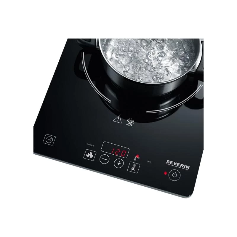 Piastra a induzione Severin KP 1071, 1 zona, 2000 W, da tavolo, comandi touch, nera