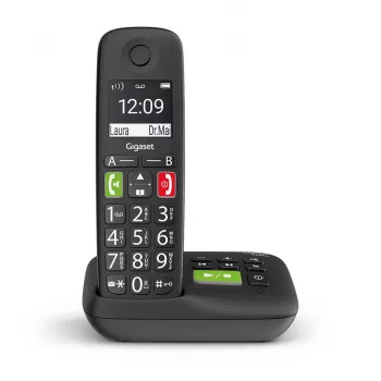 Gigaset E290A Telefono analogico/DECT con identificazione chiamante Nero