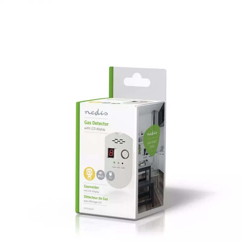 Nedis DTCTG10CWT rilevatore di gas GPL, gas naturale