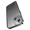 Set custodia trasparente glitterata e vetro temperato Baseus per iPhone 14 Plus (nero)
