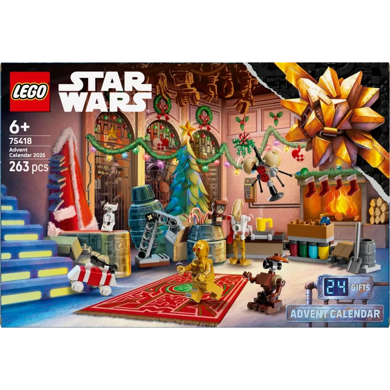 Calendario dell'Avvento LEGO Star Wars 2025 — set 75418, minifigure e modelli da costruire a tema natalizio