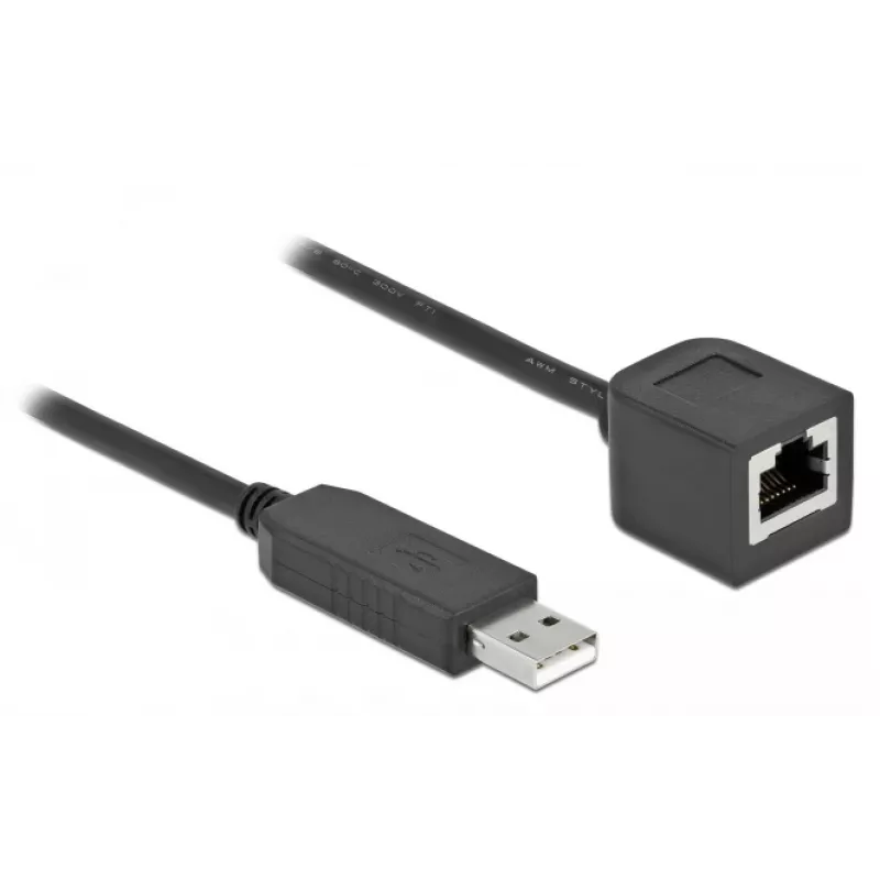 Cavo di collegamento seriale DeLOCK 64163 USB 2.0 Type-A a RS-232 RJ45 50 cm nero
