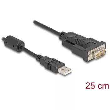 Adattatore DeLOCK USB 2.0 Type-A a seriale RS-232 D-Sub 9 poli connettore maschio 0,25 m