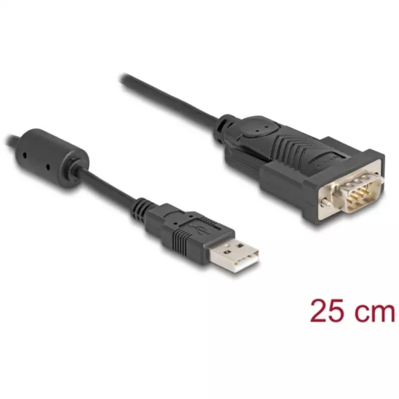 Adattatore DeLOCK USB 2.0 Type-A a seriale RS-232 D-Sub 9 poli connettore maschio 0,25 m