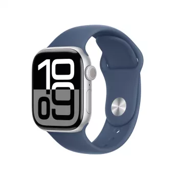 Apple Watch S10 Alluminio Cellular 42mm Argento (Cinturino Sport Denim) S/M