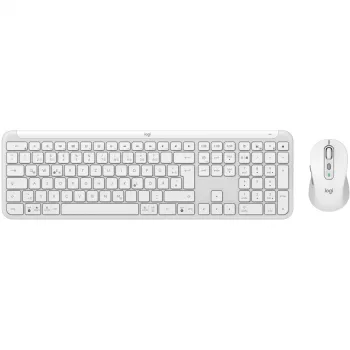 Tastiera e mouse Logitech MK950 Signature Slim con Office RF Wireless + Bluetooth QWERTZ tedesco grafite bianco