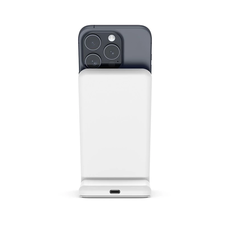 Caricabatterie wireless Crong CRG-MSS-WHT 10W ricarica rapida per dispositivi compatibili Qi