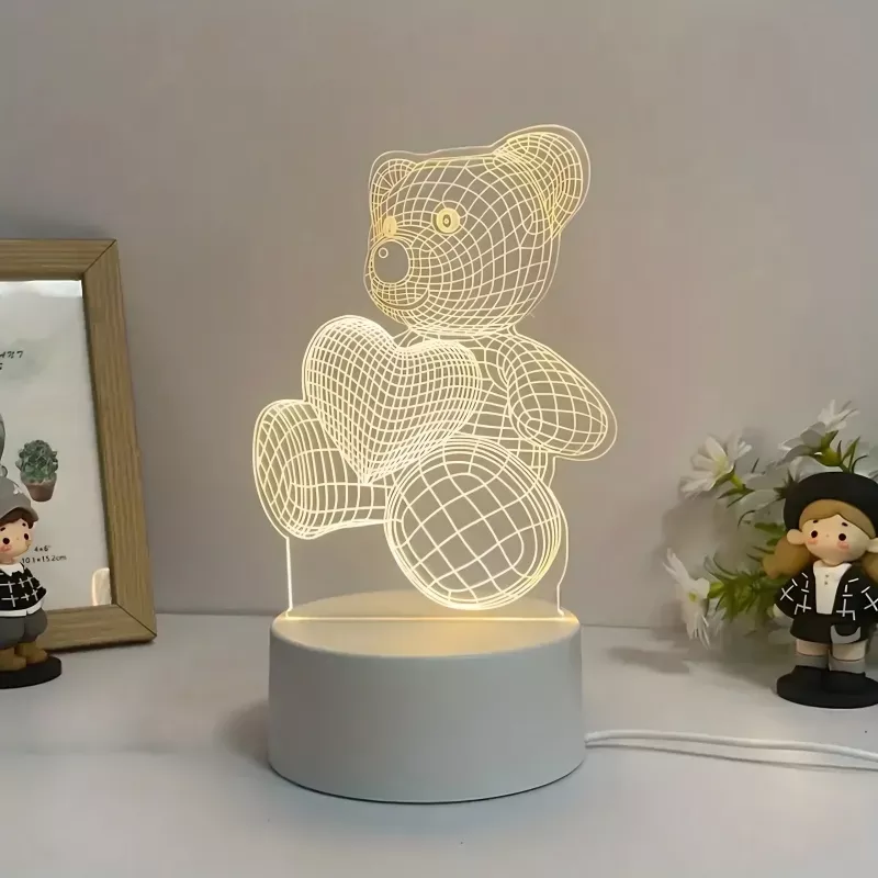 Lampada da notte Extralink HOME cuore illusione ottica 3D lampada da comodino USB