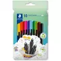 Penne fineliner Staedtler 334 C10, punta superfine 0,3 mm, 10 colori (nero, blu, marrone, verde, azzurro, verde chiaro, arancione, rosa, rosso, giallo)