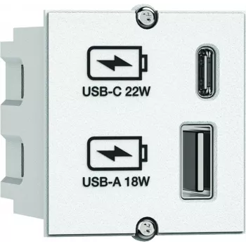 Ciabatta multipresa Bachmann 917.2271 con uscita USB-A e USB-C 22W