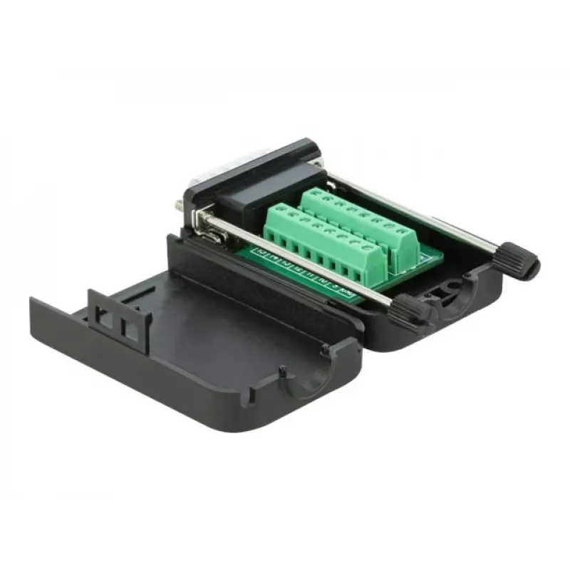 Connettore D-Sub15 maschio su morsettiera con case DeLOCK 66566