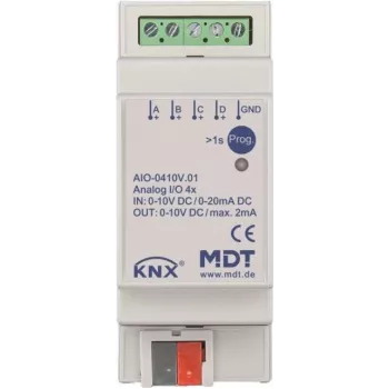 MDT AIO-0410V.01 attuatore di commutazione 4 canali, 2TE, REG, 0-10V (AIO-0410V.01)