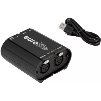 Interfaccia DMX EUROLITE USB/LAN-DMX 2x512ch (modello 51860117) — connessione USB ed Ethernet per controllo luci