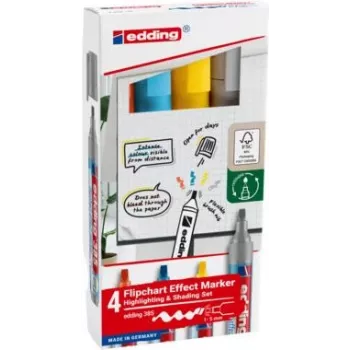 Pennarelli per flipchart Edding 385 1,0–5,0 mm colori assortiti, set da 4