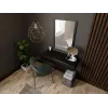 Trucco con specchio cama meble PAFOS 80×41,6×100 cm, struttura in MDF, 1 cassetto, nero opaco