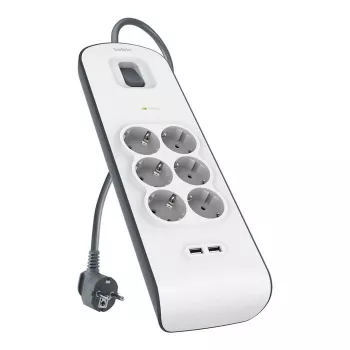 Ciabatta Belkin BSV604VF2M-V2 — 6 prese, 2× USB-A, cavo da 2 m