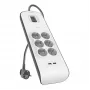 Ciabatta Belkin BSV604VF2M-V2 — 6 prese, 2× USB-A, cavo da 2 m