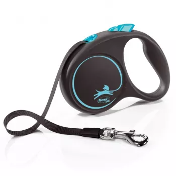 Flexi Automatic Leine nero Design S 5 m, blu