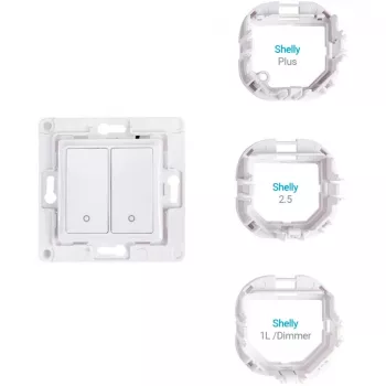 Interruttore a parete Shelly WS2 2 canali bianco — interruttore Wi-Fi a parete 2 canali Shelly WS2