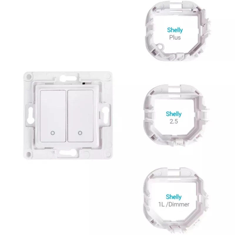 Interruttore a parete Shelly WS2 2 canali bianco — interruttore Wi-Fi a parete 2 canali Shelly WS2