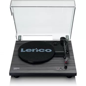 Giradischi audio a trasmissione a cinghia Lenco LS-10 nero con altoparlanti integrati, 33/45 giri/min, uscita RCA, ingresso cuffie