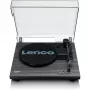 Giradischi audio a trasmissione a cinghia Lenco LS-10 nero con altoparlanti integrati, 33/45 giri/min, uscita RCA, ingresso cuffie